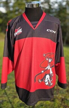 Portland Winterhawks BUCKAROOS Jersey Red Home Kit CCM CHL WHL Mens Small S RARE